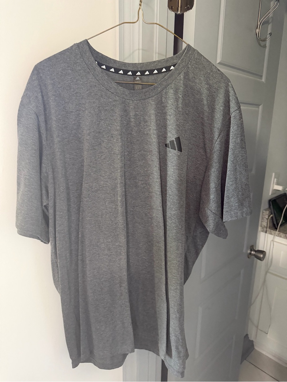 Gray Adidas Athletic Crew Neck T-Shirt